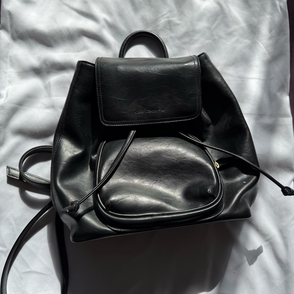 Black Leather Backpack
